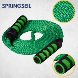 Best Sporting Skipping Rope with Soft Handles, Length 400 cm, Colour Green, Swing Rope for Multiple Jumpers, Group Rope for Children and Adults, Ideal for Playful Exercises with Children