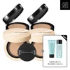 Jung Saem Mool Skin Nuder Cover Layer Cushion (Main Product + Refill) x2 SET + Water Cream Light 8ml 2ea + Cushion Blush Pouch + Skinny Taper Puff