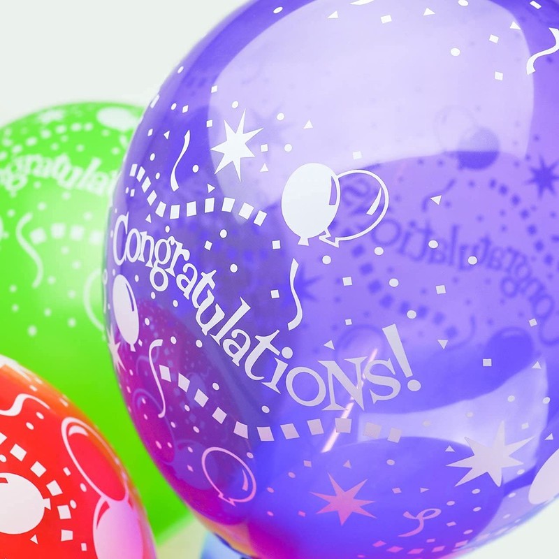 Happium 12" Congratulations, farblich sortiert, 10er-Pack, Latexballons in verschiedenen Farben,