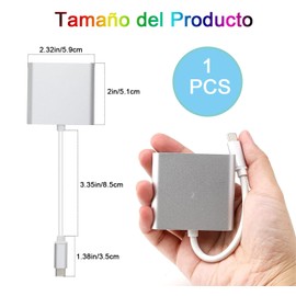 Adaptador USB C a HDMI, 3 en 1 Adaptador Tipo C Multipuerto USB C Hub con Puerto de Salida HDMI 4K, Puerto USB 3.0 y Puerto de Carga PD, Compatible con MacBook Pro/MacBook Air/Mini/iMac/Projector