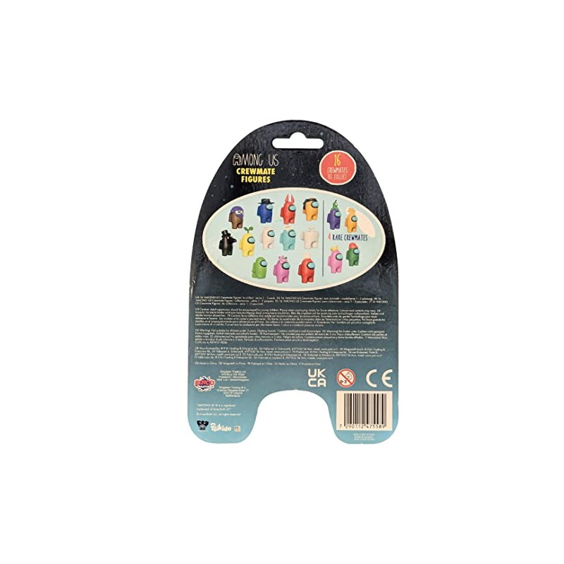 Among Us White Blue and Black Crewmate Figures 3-Pack