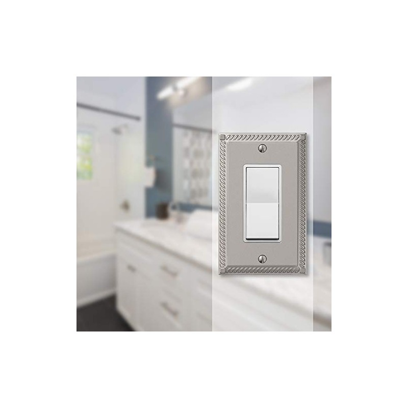 Amerelle Georgian Single Rocker Cast Metal Wallplate in Satin Nickel