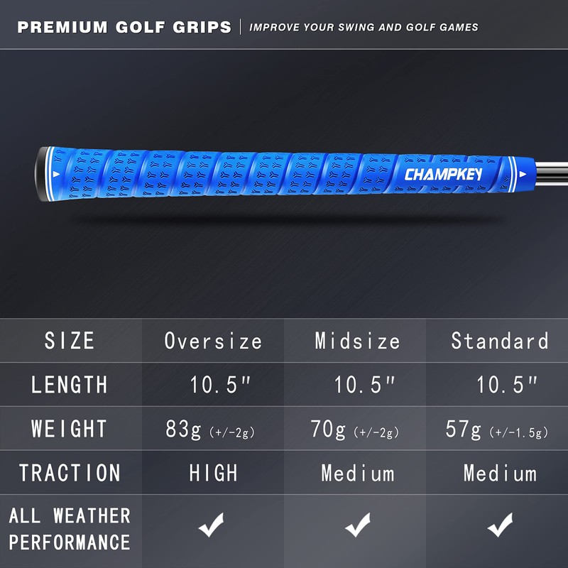 CHAMPKEY WRAP-Y Rubber Golf Grips 13 Pack Come with All