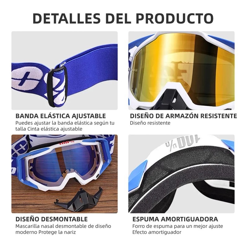 Goglesss Motocross Gafas De Esquí Tacticos Anti Niebla