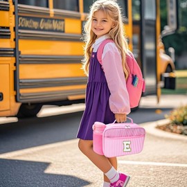 RHCPFOVR Kids Lunch Bag - Double - Decker Cooler Insulated Lunch Box for Boys Girls,Washable Lunch Bag and Reusable Toddler Lunchbox for School and Daycare E