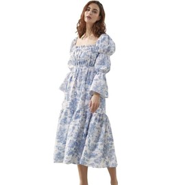 NOTHING FITS BUT Women’s Classic Linen Nursing Dress, Cotton Blend Hein Maternity Gown, Casual Maternity Dress (as1, Alpha, l, Regular, Regular, Paris, Large)