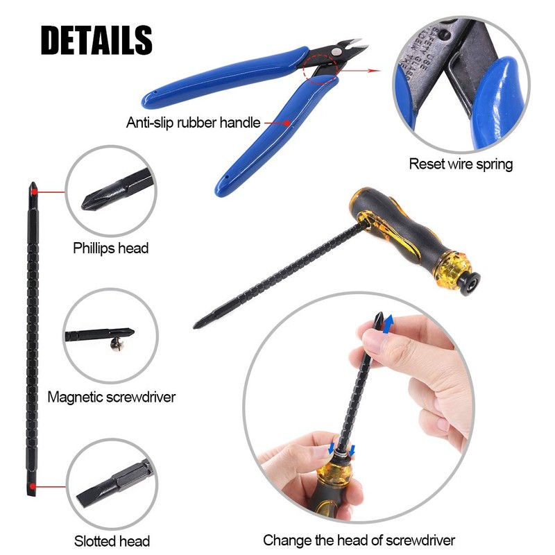 Glarks Coaxial Cable Tool Set, Coax RF Connector Crimping Tool