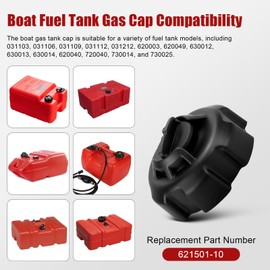 Tapa de Tanque de Gas para Barcos, Tapa de Gasolina Compatible con Tanques Portátiles de Estilo Antiguo para Tanques de Combustible Tempo 621501-10, Color Negro