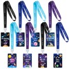 Set of 8 Outer Space Unbreakable PVC Hall Pass Lanyards