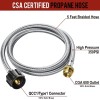 DwellWel 5FT Propane Hose Adapter 1lb to 20lb for Grill