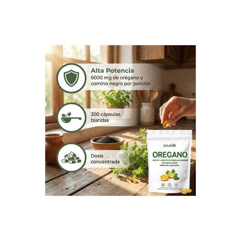 Abronikey Aceite De Orégano Cápsula Blanda 6000mg 300 Cáps