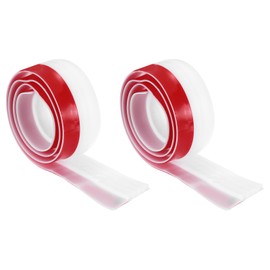 PATIKIL Door Draft Stopper, 2 Pack 3.3FT Silicone Under Door Strips Weather Stripping Seal Adhesive Doors Stopper Noise Cold Air Blocker, White(2 Inch Wide)