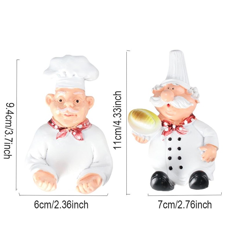 Leadigol 2Pcs Adhesive Resin Fat Chef Wall Hook, Rack Hanger
