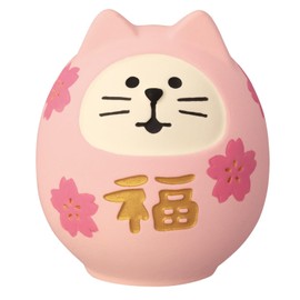 Deco Corporation Concombre ZCB-29782 Concomble, Pray for Passing Exam Figurine, Sakura Blooming Cat Man, Approx. W 1.2 x D 1.2 x H 1.5 inches (30 x 30 x 37 mm)