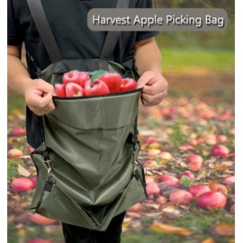 FCOUIID Harvest Apple Picking Bag - Waterproof 600D Fruit Storage Apron Pouch for Outdoor Orchard, Farm, Garden, Heavy Duty and Ajustable,1 PCS