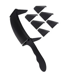 TOVINANNA 2sets Professional Barber Styling Comb Fade Guide Hair Cutting Comb for Men Wide Tooth Curved for Stylists