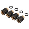 4Pcs Garden Hose Quick Connector Brass High Hardness Durable No