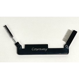 COSRAMY Dual Folding Mascara Brush & Comb-Metal Teeth, Dual Sided Eyelash Mascara Separated Lash Applicator for Define Lash & Brow