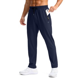 Pudolla Sweat Pants for Men Casual Athletic Quick Dry Lightweight Baggy Sweatpants Workout Pants with Pockets(Navy S)