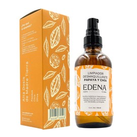 EDENA | Limpiador y Desmaquillante Facial en Aceite | Papaya y Chía | Elimina Impurezas y Maquillaje | Nutrición y Limpieza Profunda | Exfoliación Sua
