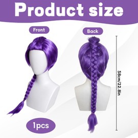 Rumi Wig, Rumi Hair Braid, Purple Cosplay Wig for Anime Conventions and Halloween Parties, Adjustable Cap Design for Comfortable Wear, Ideal for Costume Transformations and Themed Events