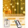 LIHAO 4M Snowflake Curtain String Light with Remote 19 Drops