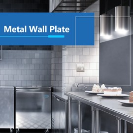 LIDER Combination Toggle Switch and Duplex Receptacle Metal Wall Plate, Corrosion Resistant, Mid-Size 2-Gang 4.88" x 4.92", 201 Stainless Steel, LMWP-1121M-PC, Polished Chrome