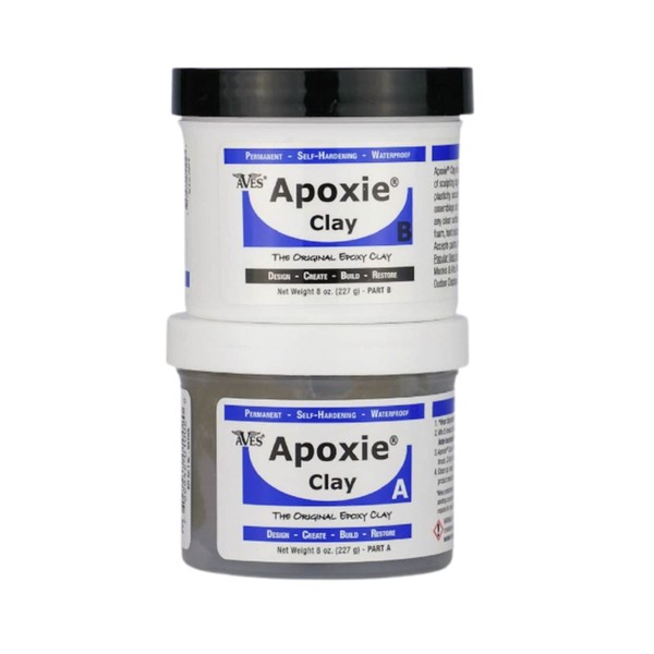 Aves Apoxie Air Dry Modeling Clay for Professionals - Self Hardening Modeling Clay, Waterproof Sculpting Clay - No Cracking Modeling Clay - 2 Part Epoxy Clay for Sculpting, Natural (1 Lb)