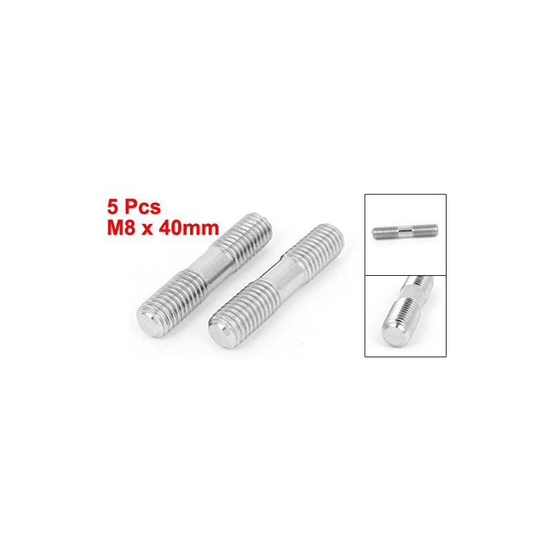uxcell M8 x 40mm A2 Stainless Steel Double End Threaded