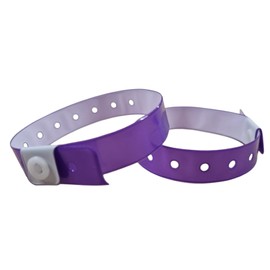 J&R Wristbands Vinyl Wristband 100-Piece Set (Purple)