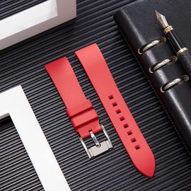 BINLUN FKM Rubber Watch Band Quick Release Fluororubber Watch Straps 19mm 20mm 21mm 22mm 24mm Durable Fluoro Silicone Sport Watchbands Replacement for Men Women Black/Brown/Blue/Red/Green/Orange