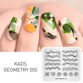KADS Nail Stamping Plate Geometry Template Image Design Plates for Nail Art Decoration and DIY Nail Art(GE005)