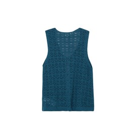 GOCCO Girls Chaleco DESAGUJADO Polo Sweater, Verde Petroleo, 11-12 Years, Verde Petroleo