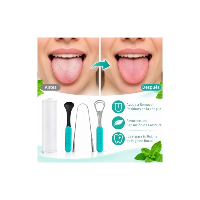 Janety Set de 3 Limpiador de Lengua, Raspador de Lengua