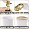 White Bathroom Accessories Set 8 Piece White and Gold Bathroom