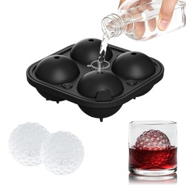 4 Cavity Golf Ball Ice Cube Molds,Ice Ball Mold,Ideal for Cocktails,Whiskey