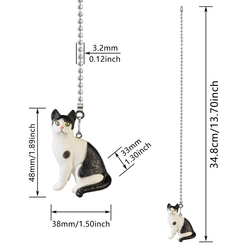 OMYZERO 12" Easy-Install Ceiling Fan Pull Chain Set with Decorative