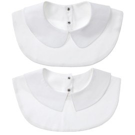 2PCS White Collar, Women’s Peter Pan Detachable Shirt Dickie Blouse Fake Collar, Peter Pan Collars Shirt for Women Blouse Detachable Dickey Fake False
