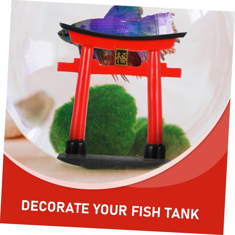FUNOMOCYA Japanese Gate Model Micro Landscape Decor Fish Tank Accessory