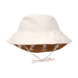 LÄSSIG Baby Children's Sun Hat Beach Hat Summer Hat Sun Protection Children's Hat Baby Hat Reversible Breathable UV Protection 80/Sun Protection Bucket Hat Seahorse Caramel 19-36 Months Size: 50/51