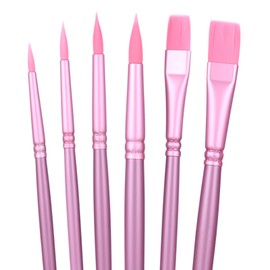 Paint by Number Brushes, 6 Pcs Acrylic Painting Brushes Set, Bulk Tiny Watercolor Paint Brush Professional Nylon Oil Painting Detail Brush for Beginners Body Face Nail Miniature Art