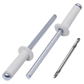SKIR'CO Pack of 350 blind rivets painted 4.0 x 14 mm, aluminium pop rivets, drill included (grey white RAL 9002)