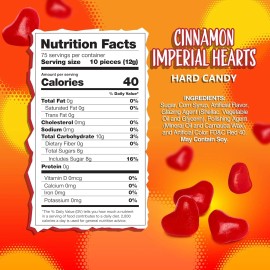 SunnyIsland Cinnamon Imperial Hearts | 2-Pound Bag | Red Hot Spicy Hard Candy Bulk