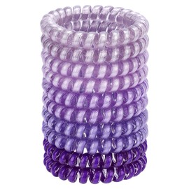 JessLab Spiral Hair Ties, 10 Pcs Traceless Phone Cord No-Damage Ponytail Holders, Plastic Coil Hair Bands for Women and Girls, Color Assorted, Set 50