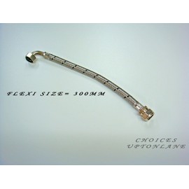 AK FLEXIBLE TAP CONNECTOR 15MM COMPRESSION X 1/2" BSP ELBOW IN LENGTHS (150MM / 300MM) (FLEXI SIZE=300MM)