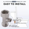 Bidet T Adapter, Brass 3 Way Tee Connector (7/8"x7/8"x3/8") with