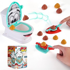 Poop Shoot Game,Shoot The Poop Family Toy with 12 Poops,2 Launchers,1 Sticker,Funny Toilet Toy Poo Toilet Game Poo Shoot Game Joke Prank Toy Novelty Poo Games for Kids Boys Girls Chrstmas Family Party