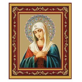 Our Lady of Sorrows Icon, Virgin Mary Framed Icon Wall Hanging With Stand 5 1/2 Inch, Religiuos Gift for Her or Him