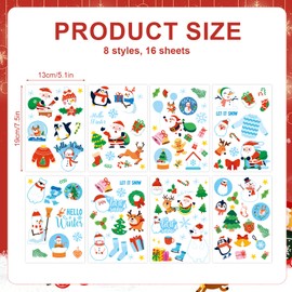24 Pcs Christmas Theme Stickers for Kids, Winter Holiday Decals with Snowman Snowflake Polar Bear Penguin Wreaths Stocking for Xmas Party Crafts Gift Decoration
