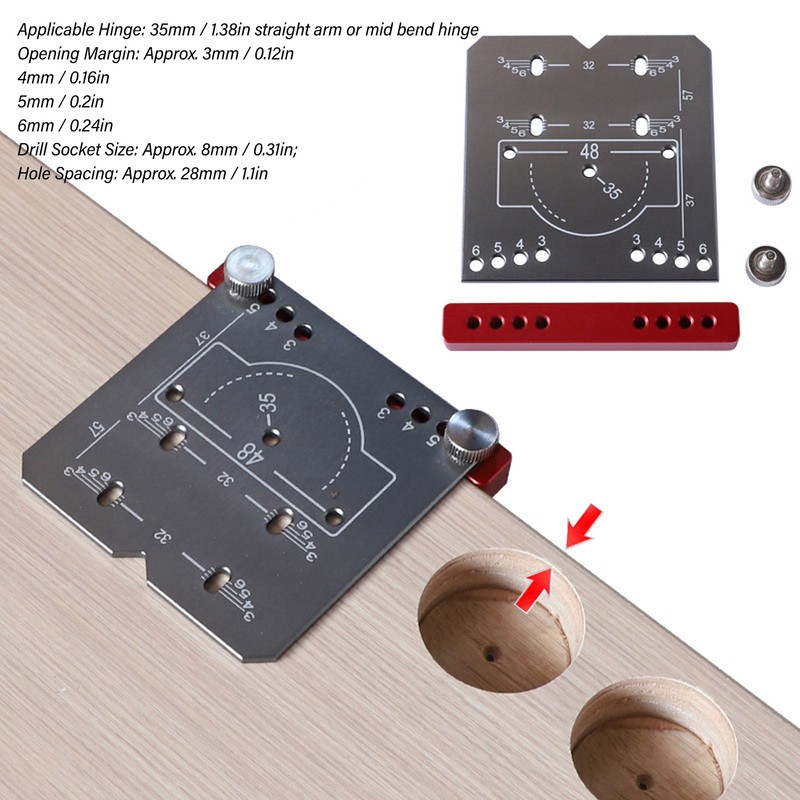 Hinge Woodworking Hole Saw Kit Opener Set Hand Tool 3